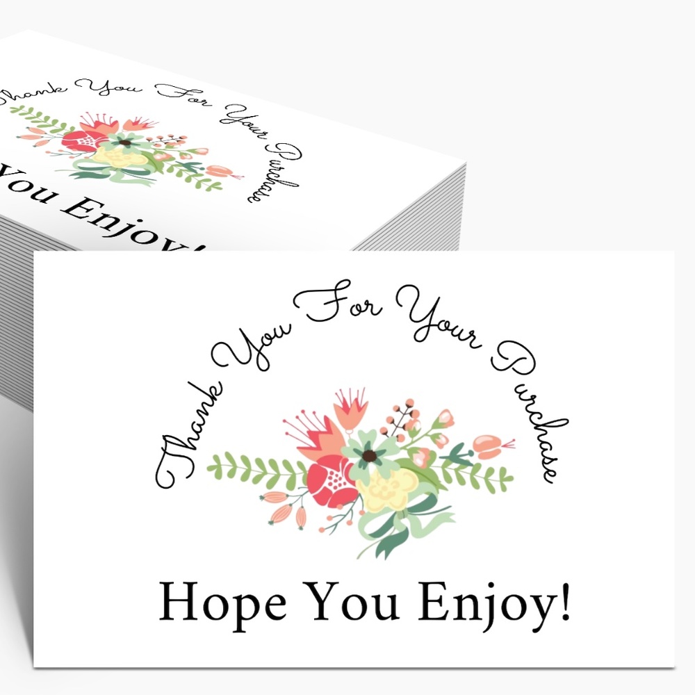 Thank You Cards with Floral Bouquet